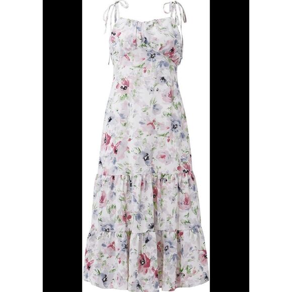 Lulus Floral tiered midi dress size medium - Picture 1 of 4